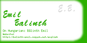 emil balinth business card